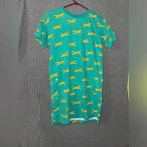 Hanna Andersson Adventures of Summer Animal Print T Shirt Dress 14-16 Kids